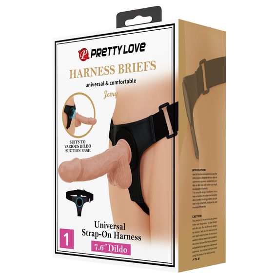 Страпон - Pretty Love Harness Briefs Jerry 7.6" | Зображення 9