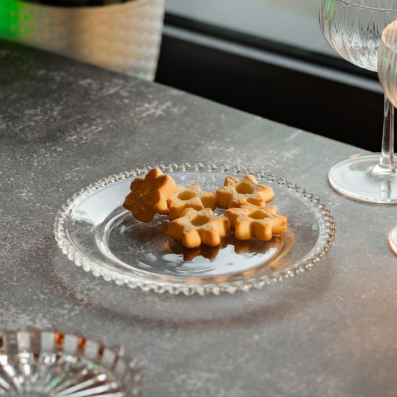 Тарілка десертна скляна Перлини 18,5 см HP-YH-65 | Зображення 3