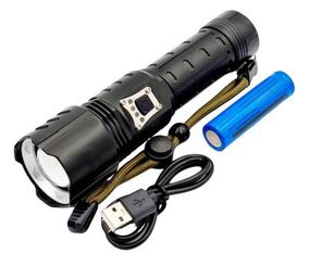 Тактический ручной аккумуляторный фонарь RB-236 фонарик с зумом Zoom P160 18650 Type-C Черный