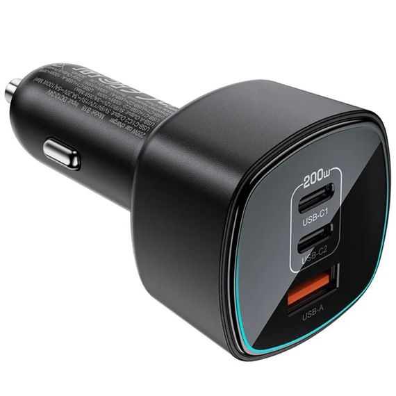 АЗУ Acefast B18 PD100W+QC3.0 total 200W (1USB-A/2C) Black | Зображення 2