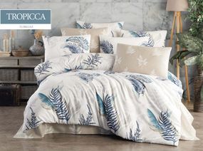 Постільна білизна EVA Ranforce 200 х 220 см. Tropicca Turkuaz