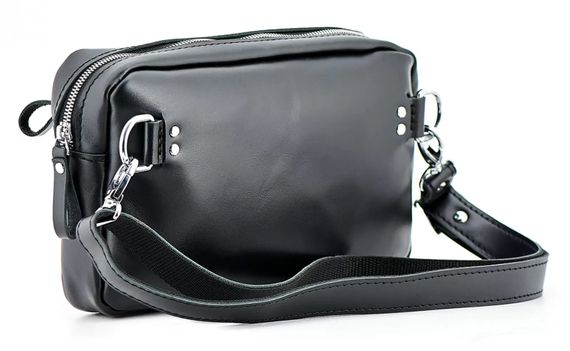 Шкіряна поясна сумка Skin and Skin Orsen 26х21х6 см Чорна (WB04BL) | Зображення 4