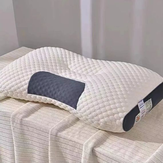Ортопедична прямокутна подушка 48x74 см з підтримкою шиї та спини Pillow-01 Біло-сіра | Зображення 5