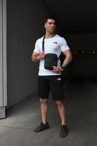 Комплект чоловічий TNF: футболка біла + шорти чорні + барсетка чорна (9520419171)