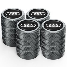 Набір ковпачків на ніпель із логотипом для Audi 4 шт., ковпачки на клапани шин металеві чорні