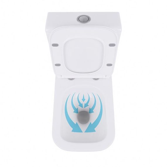 Унітаз-компакт Qtap Crow безобідковий з сідінням Soft-close QT05222170W | Зображення 6