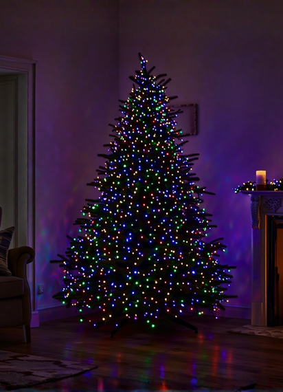 Новорічна гірлянда вулична 100 м 1000 LED з сонячною батареєю чорний провід Мультиколір SB1000L100MBML | Зображення 2