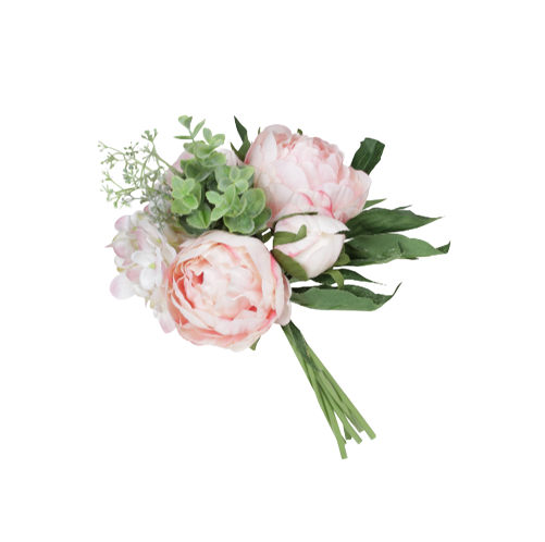Декоративний букет Півонії та Гортензія 36 см рожевий БОНА ДІ
