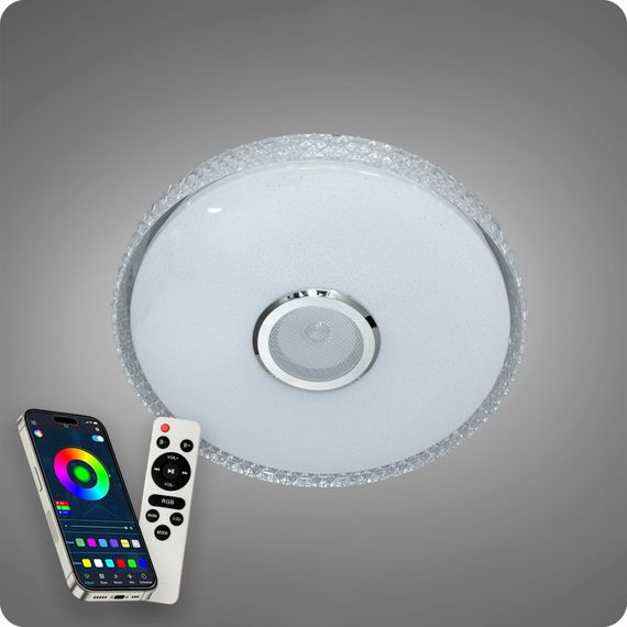 Люстра світлодіодна 517 Dlight RGB з пультом і  колонкою 70Вт Білий (02155) | Зображення 6