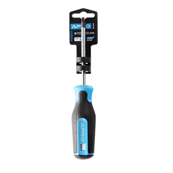 Отвертка крестовая обрезиненная рукоятка CrV PZ2x100 (Pozidriv) APRO 3016471 | Зображення 1