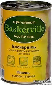Вологий корм для собак Baskerville Півень з рисом та цукіні. 0.8 кг