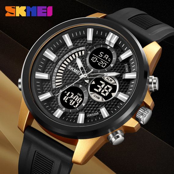 Годинник S2kmei 2235BKGDBK Black-Gold-Black | Зображення 4