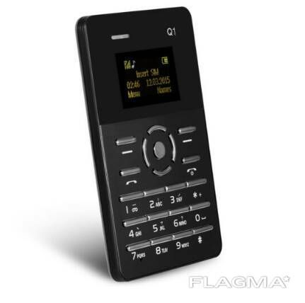 Мини мобильный маленький телефон Card Phone Q1 Black | Зображення 4