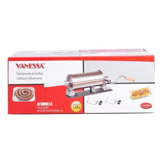 Шприц для ковбаси ручний 2 л горизонтальний ковбасний шприц для фаршу 4 насадки 16788-3 | Зображення 9