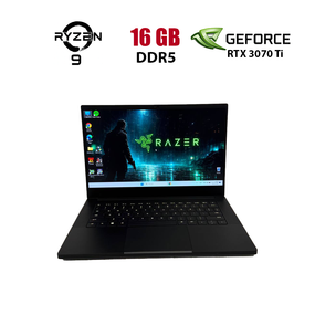 Ігровий ультрабук Razer Blade 14 RZ09-0427 / 14" (2560x1440) IPS / AMD Ryzen 9 6900HX (8 (16) ядер по 3.3 - 4.9 GHz) / 16 GB DDR5 / 512 GB SSD NVMe / nVidia GeForce RTX 3070 Ti, 8 GB GDDR6, 256-bit / WebCam б/в