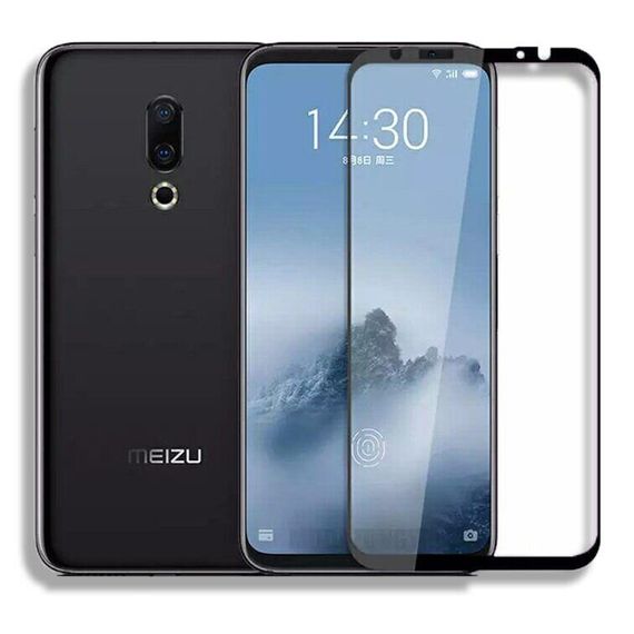 Захисне скло 2.5D на весь екран для Meizu 16 колір Чорний | Зображення 1