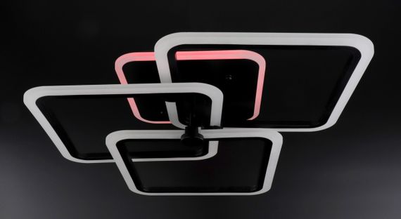 Люстра світлодіодна стельова LED світильник для квартири на стелю лед з пультом 25764 Чорний 14х55х55 см. | Зображення 5