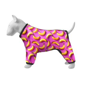Вітровка для собак WAUDOG Clothes, малюнок "Банани на рожевому", L55, В 77-79 см, С 50-55 см