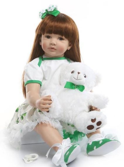 Силіконова Колекційна Лялька Реборн Reborn Дівчинка Ніка (Вінілова Лялька) Висота 60 см | Зображення 4