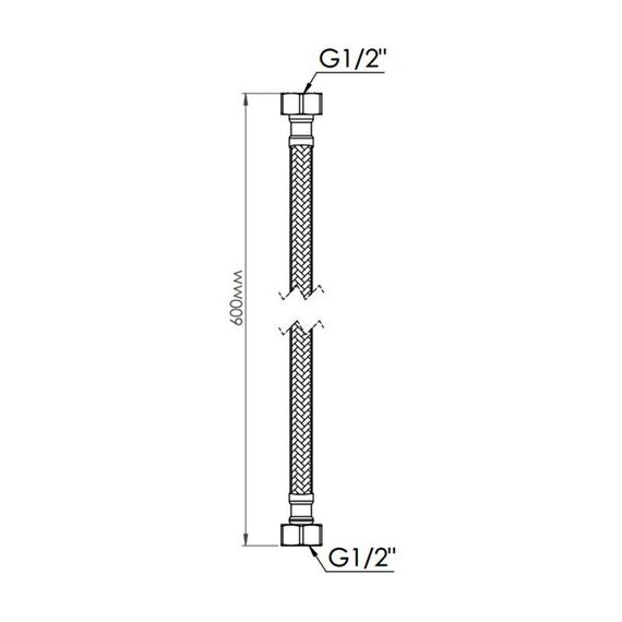Шланг для води Thermo Alliance Standart 60 см NYLON 1/2"x1/2" ВВ TAS387W60 | Зображення 1