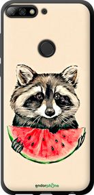 Чохол на Huawei Y7 Prime 2018 Єнотик з кавуном "4605b-1509-2448"