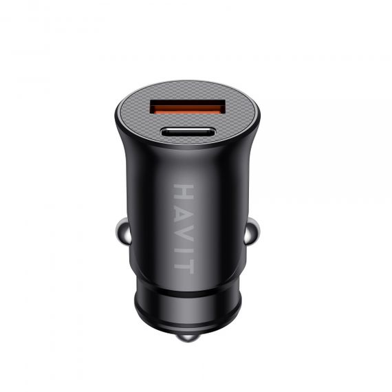 Автомобільний зарядний пристрій HAVIT HV-CC2022 20W USB+USB-C Black | Зображення 3