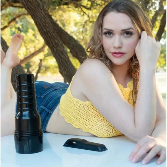 Мастурбатор вагіну в колбі Fleshlight Pink Lady Mini-Lotus, з рельєфом, кібершкіра, бежевий Sex Aura | Зображення 8
