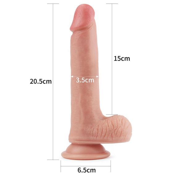 Силіконовий фалоімітатор 8'' Dual layered Platinum Silicone Cock Sex Aura | Зображення 2