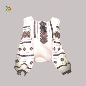 Рубашка Украинская вышиванка 1777 цвет белый размер S