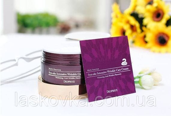 Крем зі зміїною отрутою Deoproce Syn-Ake Intensive Wrinkle Care Cream, 100 мл | Зображення 1