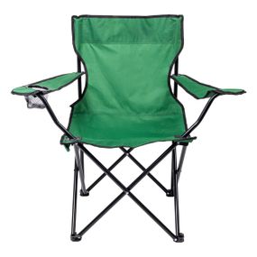 Кресло раскладное туристическое 50х80х80 см для отдыха, пикника, рыбалки с подстаканником Зеленое