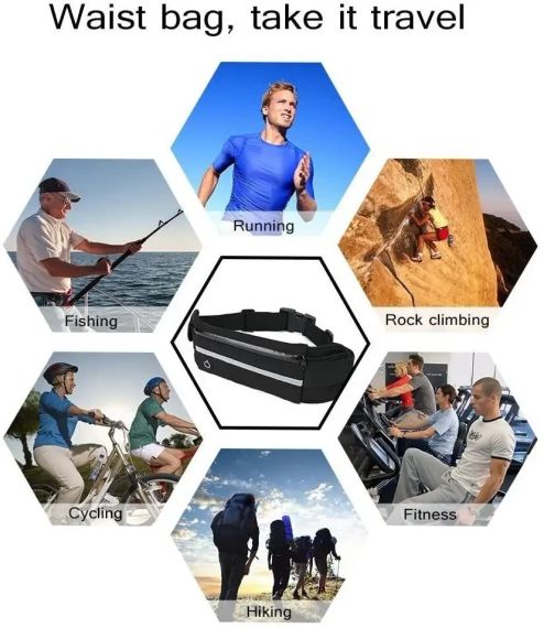 Поясная сумка для телефона водоотталкивающая спортивная Belt-Case черная | Зображення 7