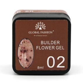Гель для моделирования ногтей с добавлением сухоцвета Flower Builder Gel 02, 8г