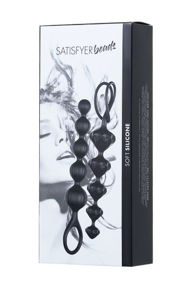 Набор анальных бус Satisfyer Beads Black, силикон, макс. диаметр 3,3 см и 3,5 см | Зображення 4