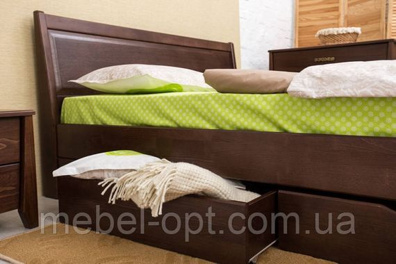 Кровать двуспальная деревянная Сити с ящиками 160х200, цвет светлый орех | Зображення 3