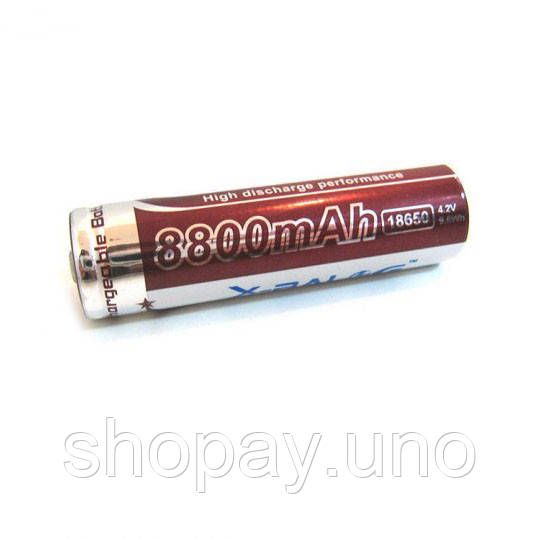 Литиевый аккумулятор 18650 X-Balog 8800mAh 4.2V Li-ion литиевая аккумуляторная батарейка для фонариков WU-86 | Зображення 2