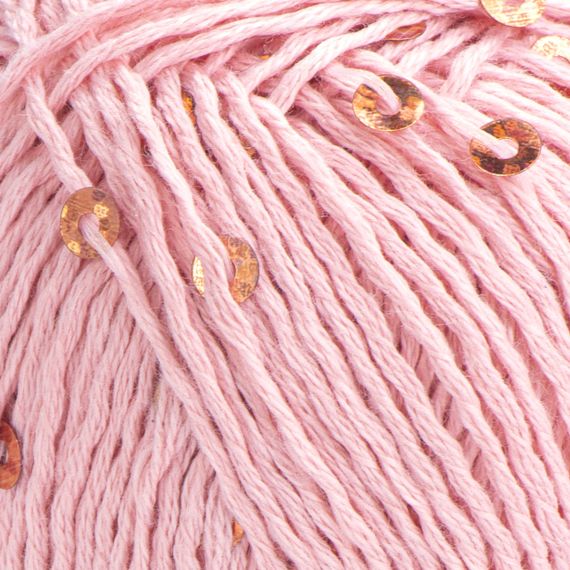 Yarnart COTTON GOLD PAILLETTES № 7108 рожевий Котон Голд Пайетка Пряжа бавовна з паєткою, нитки для в'язання | Зображення 1