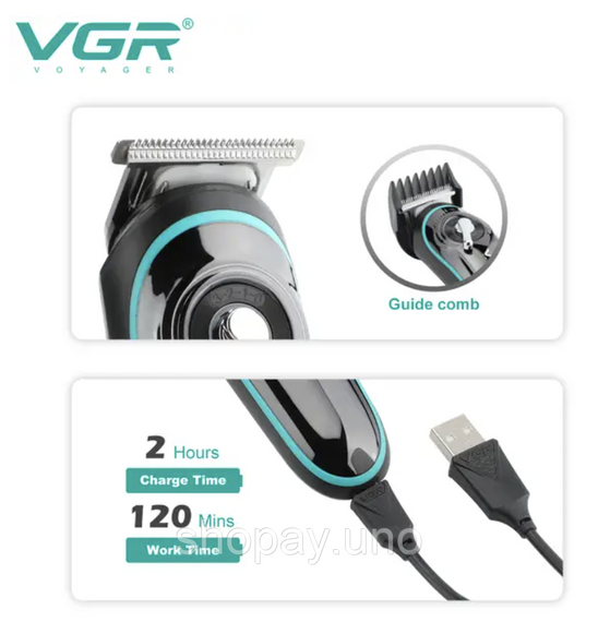 Професійний тример для бороди та вусів VGR V-075 ∙ Машинка VGR V-075 для стрижки волосся та бороди | Зображення 5