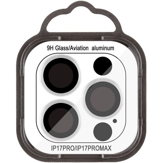 Захисне скло Metal Classic на камеру (у упак.) для Apple iPhone 17 Pro (6.3") / 17 Pro Max (6.9") Чорний / Black Срібний / Silver | Зображення 1