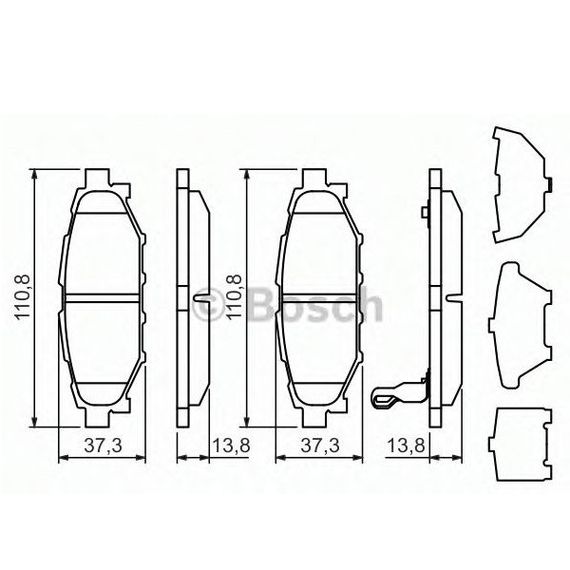 Гальмівні колодки Bosch дискові задні SUBARU Forester/Legacy/Impreza/Outback "R "0 0986494444 | Зображення 1