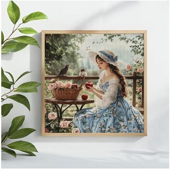 Набор для вышивки крестом JOZYSH «Подых летнего сада» 14CT, 40x40 см, канва Аида с нанесенным рисунком | Зображення 6