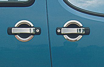 Накладки на ручки (4 шт, нерж) OmsaLine - Італійська нержавійка для Fiat Doblo II 2005-2010 рр. | Зображення 1