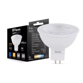 Лампа світлодіодна LED Feron MR16 6W G5,3 2700K LB-194