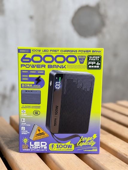 Портативна батарея Remax FP-6 60000mAh 100W потужний павербанк для ноутбука зовнішній акумулятор для зарядки