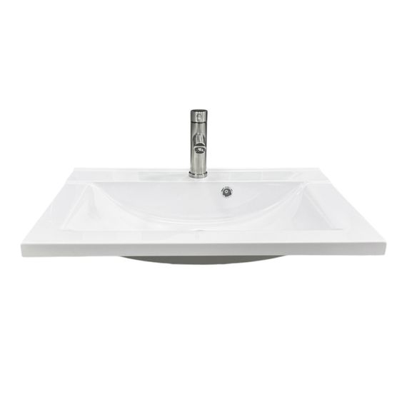 Раковина накладна Adamant QUANTO 70, прямокутна з сифоном Click-Clack + змішувач (4824296208101) | Зображення 2
