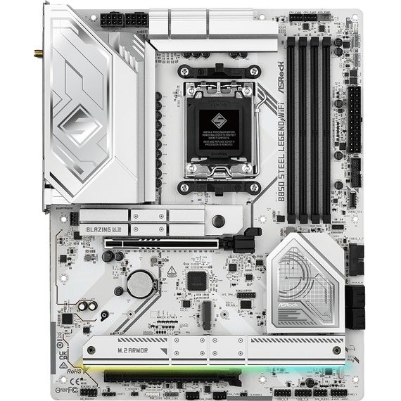 ASRock B850 Steel Legend WiFi (AM5/B850, 4*DDR5, 2xPCIex16, HDMI, 4xSATA,4xM.2, 2.5GLan, ATX) | Зображення 1