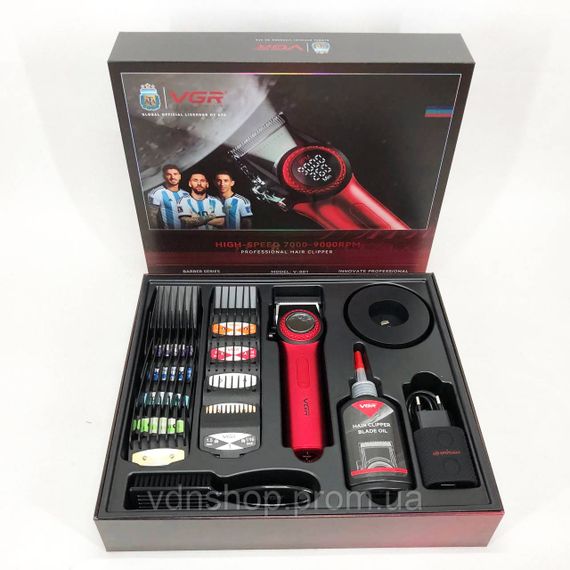 Акумуляторна універсальна машинка для стрижки VGR V-001 RED, Професійна машинка для волосся EA-22 | Зображення 4