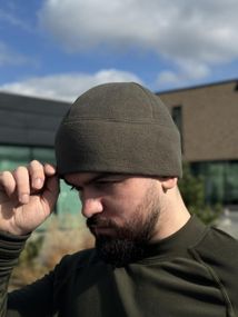 Шапка фліс олива Military