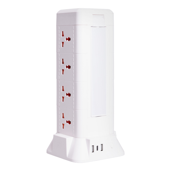 Мережевий фільтр подовжувач 4.8 м з лампою на 12 універсальних розеток з 2 USB 1 Type-C бездротова зарядка HP-5-11MF | Зображення 3