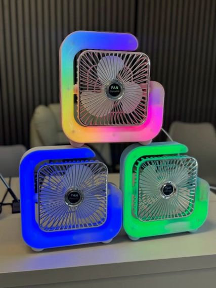 G-Вентилятор Квадратний Нічний акумулятор від USB з підсвічуванням